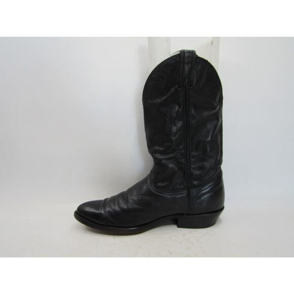 Mens Size 9.5 D Black Leather Cowboy Western Boots